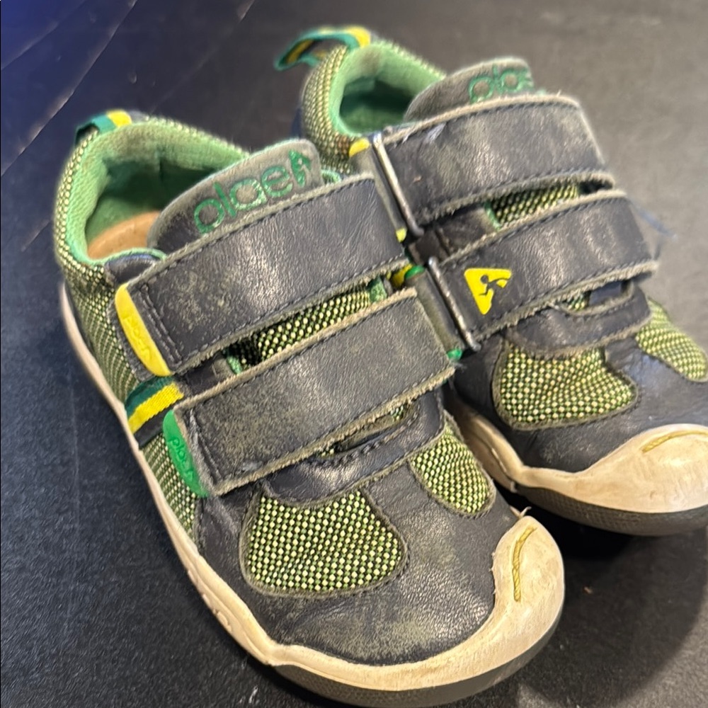 Plae Green and Yellow Kids Shoes